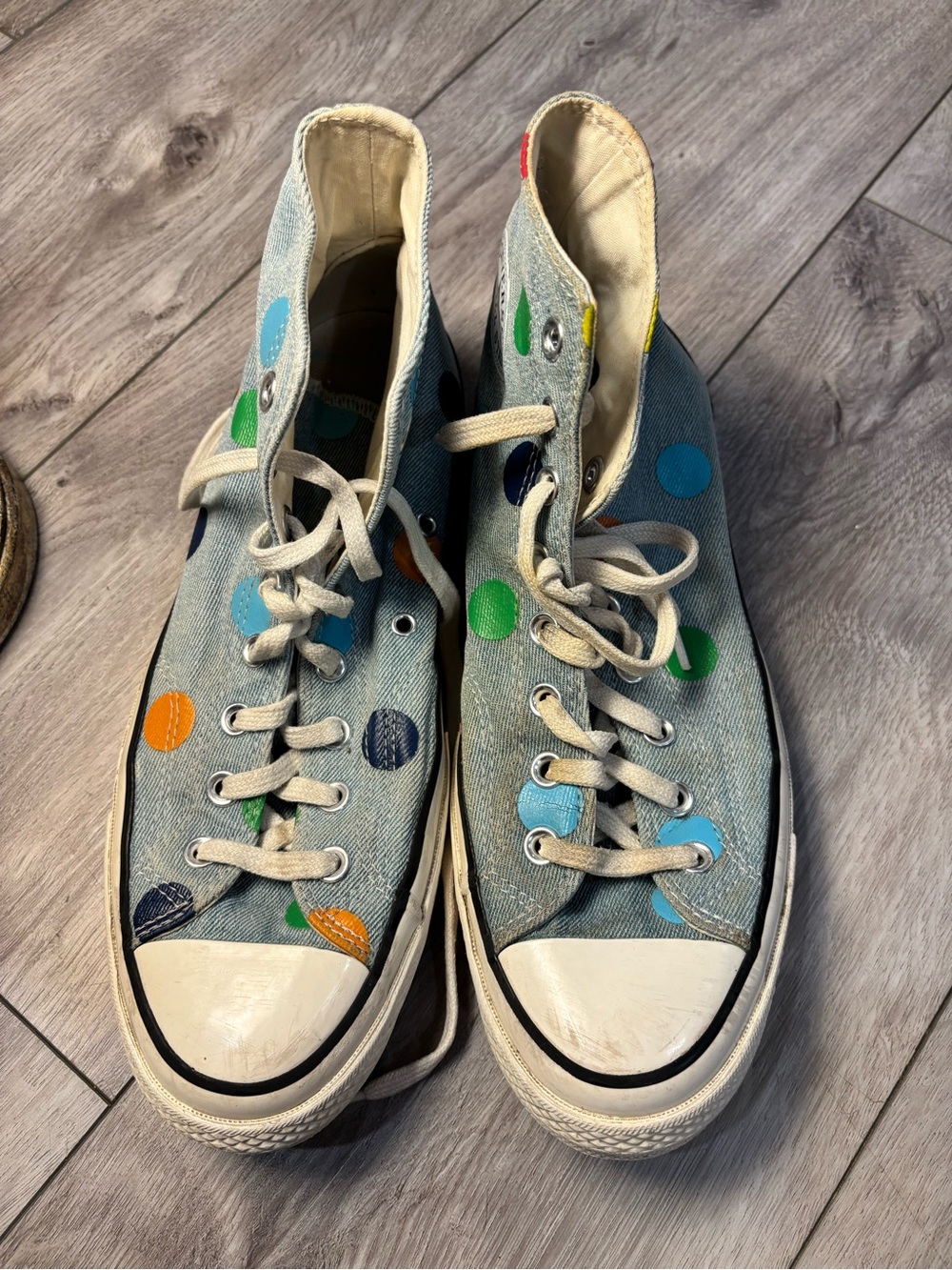 Converse x Golf Wang Chuck 70 Hi "Denim Polka Dots" Men 9.5 / Women 11.5